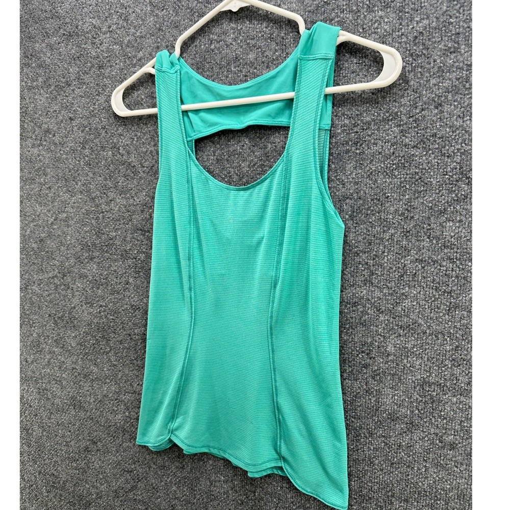 Lululemon Run Righteous Tank Teal Green Cutout Back Activewear Tank Top Women, S - Picture 3 of 9